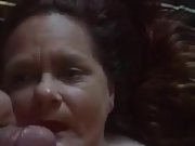 Granny sucks a dick and swallows cum pt3