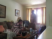 Jacking off in front of a girlfriend, and cumming a lot