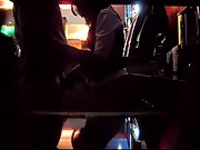 Hot Asian sucking cock and fucked doggystyle in arcade